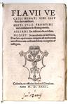 VEGETIUS RENATUS, FLAVIUS; et al. De re militari [and other texts].  1532